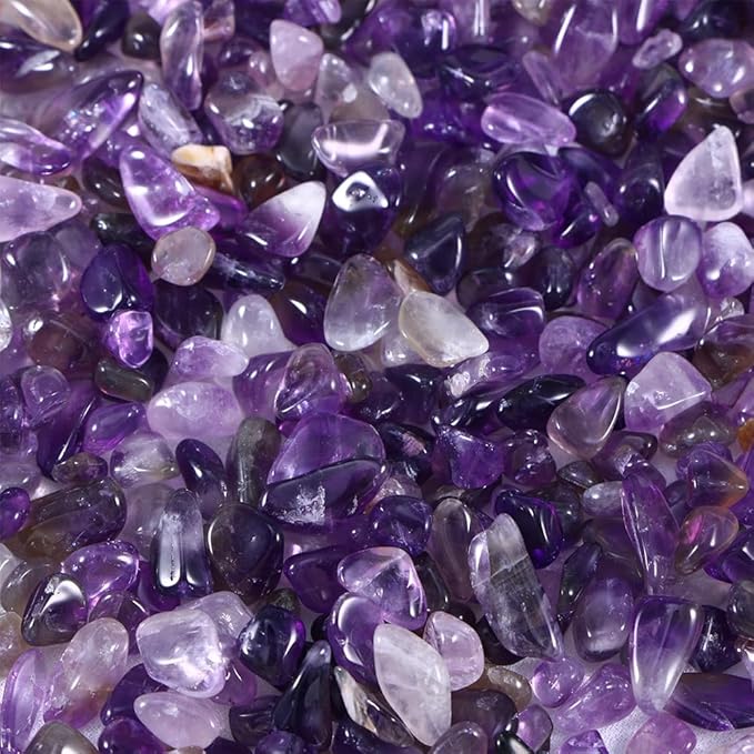 HOMSFOU Decorative River Rock Stones Fish Tank Decoration Botanical Decor Decorative Crystal Pebbles Mixed Pebbles Gravel Fish Tank Gravel Decor Stones White Crystal Purple Crystal Gravel