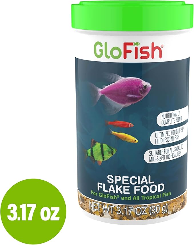 GloFish Special Flake Food for Fish, 3.17 Ounces, Treat GloFish and Small to Mid-Sized Tropical Freshwater Fish to a Nutritionally Complete Blend