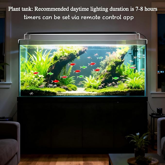 Full Spectrum Aquarium Light：Fish Tank Light with APP & Remote Control for Live Fishes Aquatic Pet Lovers - Timer Fish Tank Lights for 18-24 Inch Freshwater Saltwater Aquarium