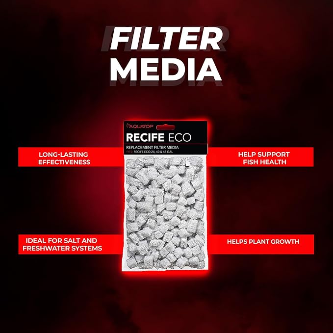 Aquatop Recife Eco Phosphate & Nitrate Media Cubes for Aquariums, 80 g – Optimize Water Quality – Fits Recife Eco Filters - Fresh and Saltwater