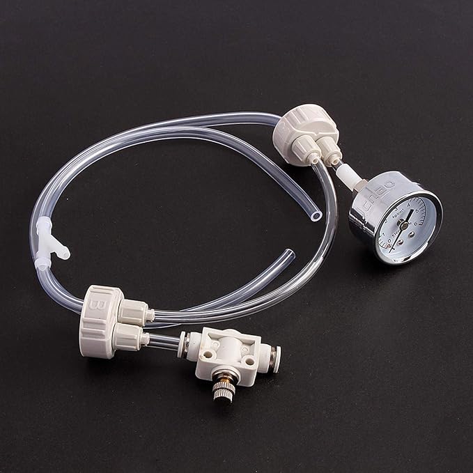 1Set CO2 Generator System Kit with Pressure Gauge, DIY Aquarium Planted CO2 System Pro Tube Valve Gauge Bottle Kit