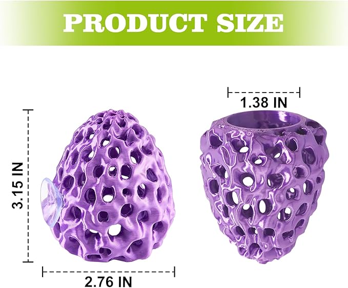 Shrimp Dome Hide, Shrimp Hides for Aquarium, Betta Fish Hideout with Suction Cup, Betta Habitat Tank Ornament Accessories, Aquarium Decor for Small Fish Guppy Hiding Resting (Purple)