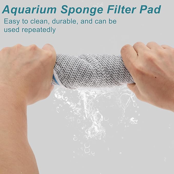 Aquarium Filter Media, 8-Layer Aquarium Filter Pads, Aquarium Sponge Filter Pads, Multi-Layer Aquarium Filtrations Pads, Filter Accessories for Fish Tank, 15.75" L x 11.81" W