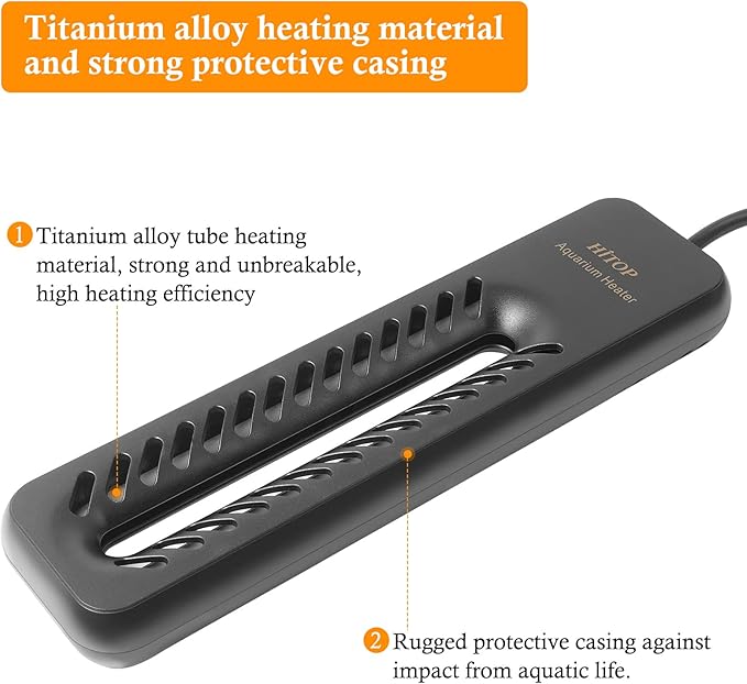 HITOP 600W Digital Submersible Aquarium Heater: Large Fish Tank Heater with Intelligent Temp Control Device, Titanium Aquarium Heater for Freshwater/seawater for 75-150Gal Tank