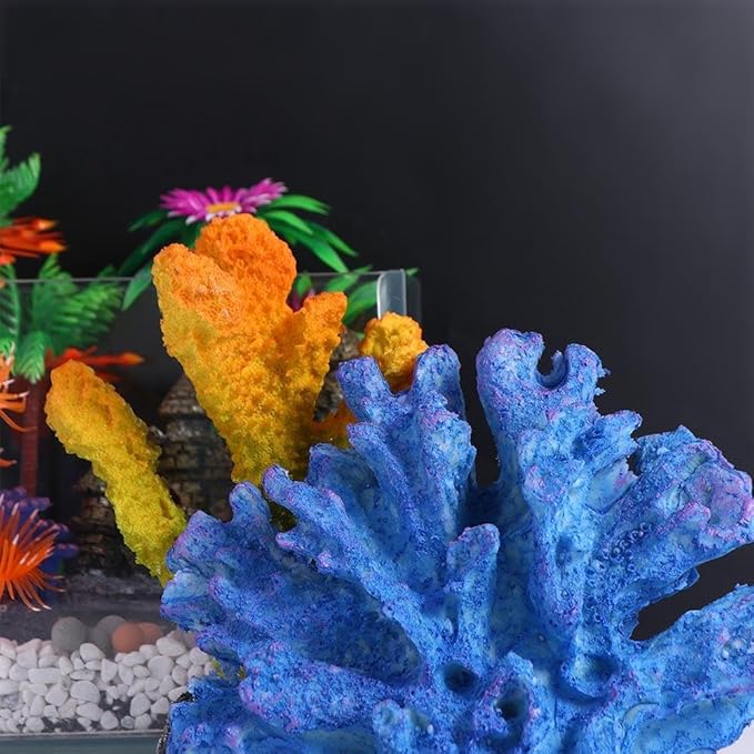 Artificial Reef Rock, Colorful Reef Rock, Simulation Coral Plant Decor for Aquarium Fish Tank Decor