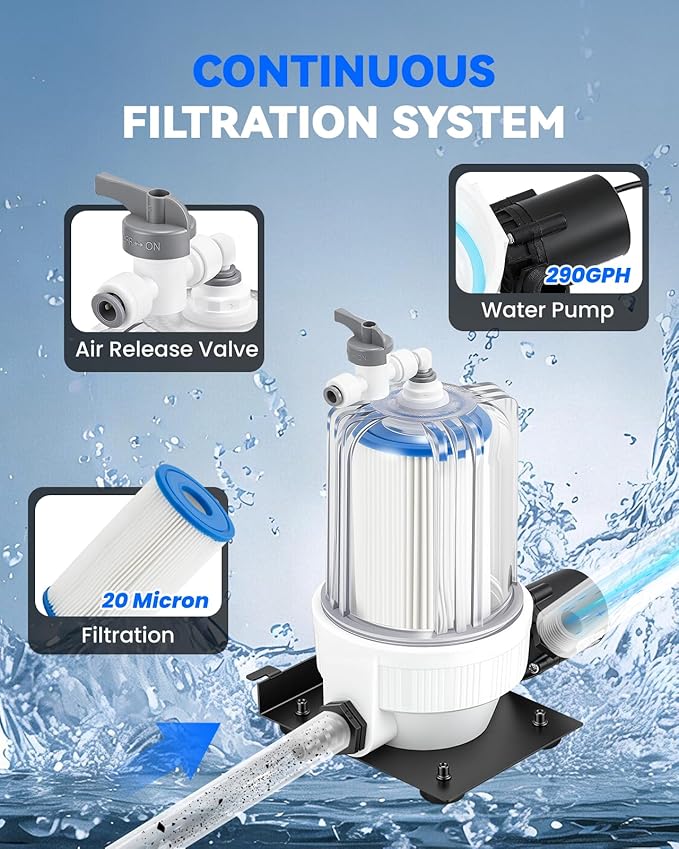 Poafamx 1/2 HP Water Chiller for Ice Bath, Cold Plunge Chiller with External Filter & Water Pump, Insulated Hoses, Quiet Cold Therapy Cooler for Ice Bath Tub