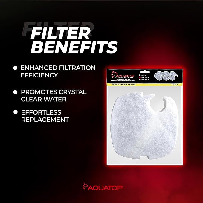 Aquatop Replacement White Filter Pads - Keeps Water Crystal Clear - Cartridge for Dirt & Waste - Controls Organic Particles of Waste