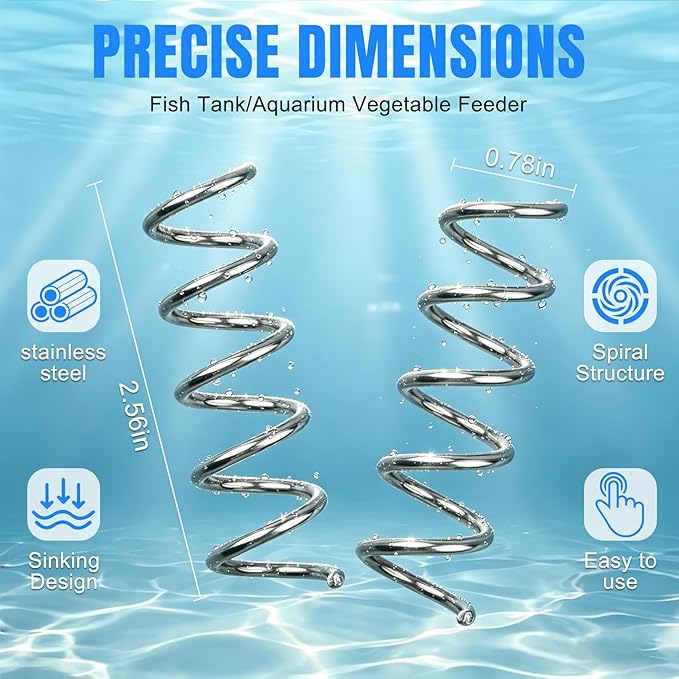 Fish Tank/Aquarium Vegetable Feeder,Bottom Sinking/Aquarium Vegetarian,Fresh Food Holder for Fish,Malawi Cichlid/pleco Fish/Clown Loach/Snails etc,2 Pack