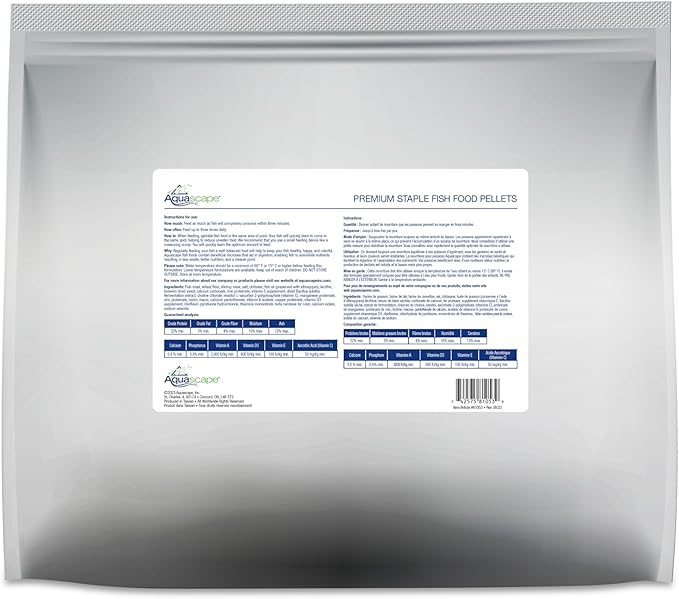 Aquascape Premium Staple Pond and Koi Fish Food, Mixed Pellet Size, 11-Pounds (5 Kg), 81053