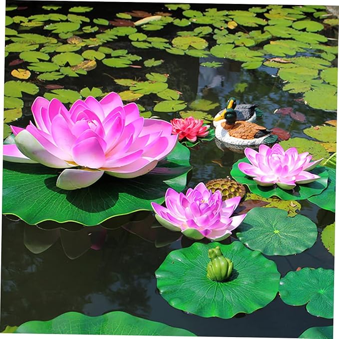 DOITOOL Pool Fish Tank Simulated Lotus Leaves Floating Lotus Leaf Fake s Leaf Ornament Aquarium s Leaves Fake Plant Decor Fishpond s Floating Pond Decor Photo Props
