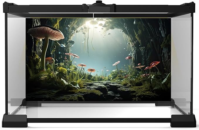 Underwater World Aquarium Background Tropical Plants Cave Style Mushrooms Reptile Tank Backgrounds Rock Lush Moss Plants Fish Tank Background Underwater Ocean Reptile Enclosure Backgrounds 30x18in