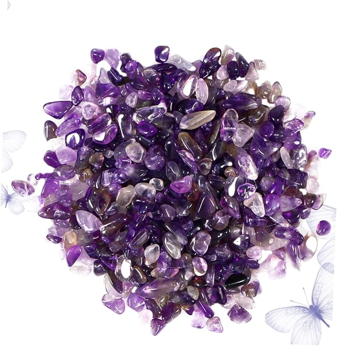 FRCOLOR Decorative Crystal Pebbles Natural Polished Stones Fish Tank Decoration Aquarium Decorations Glass Pebbles Stones Rocks Gravel Botanical Decor Aquarium Pebbles Plant Mix Purple