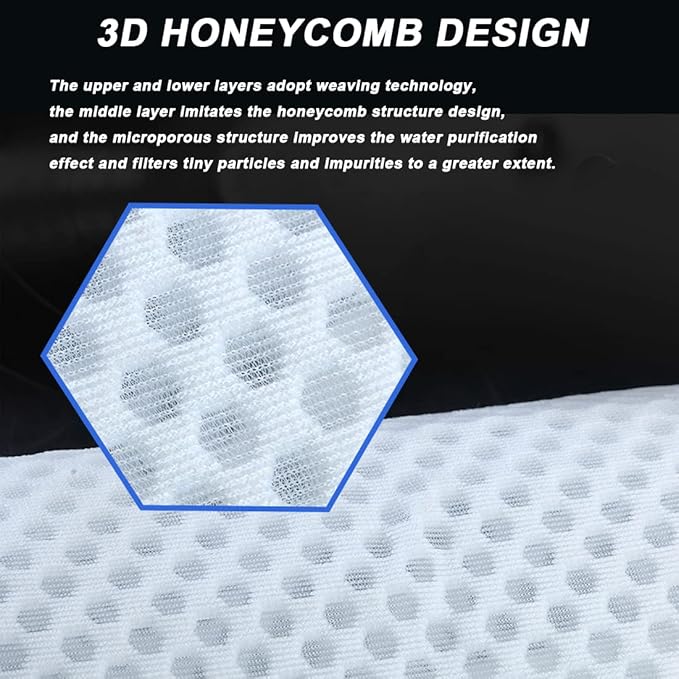 4 Pcs 4Inch Ring Honeycomb Filter Socks 150 Micron, Aquarium Filter Sock 3D Honeycomb Design, Aquarium Felt Filter Bags for Freshwater Saltwater Aquarium, Fits Eshopps and Aqueon, 9.5Inch Long