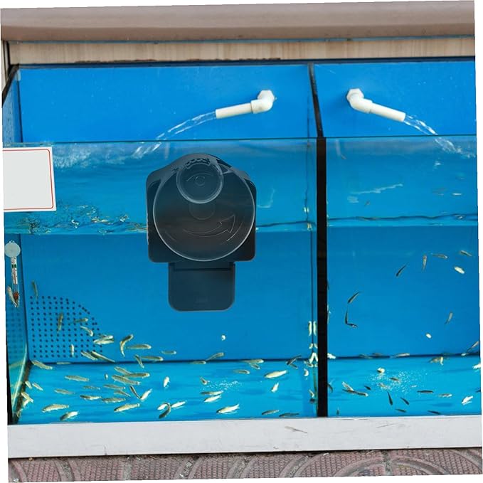 MERRYHAPY Automatic Fish Feeder for Aquarium and Pond, Large-Capacity Timing Fish Tank Feeding Tool, Battery-Free Aquarium Automatic Feeder for Vacation and Daily Use