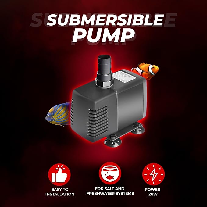 Aquatop MaxFlow Submersible Pump 343 GPH – Adjustable Flow for Aquariums, Sumps, Statuary – Efficient Water Circulation, SWP-1300 – Easy to Install