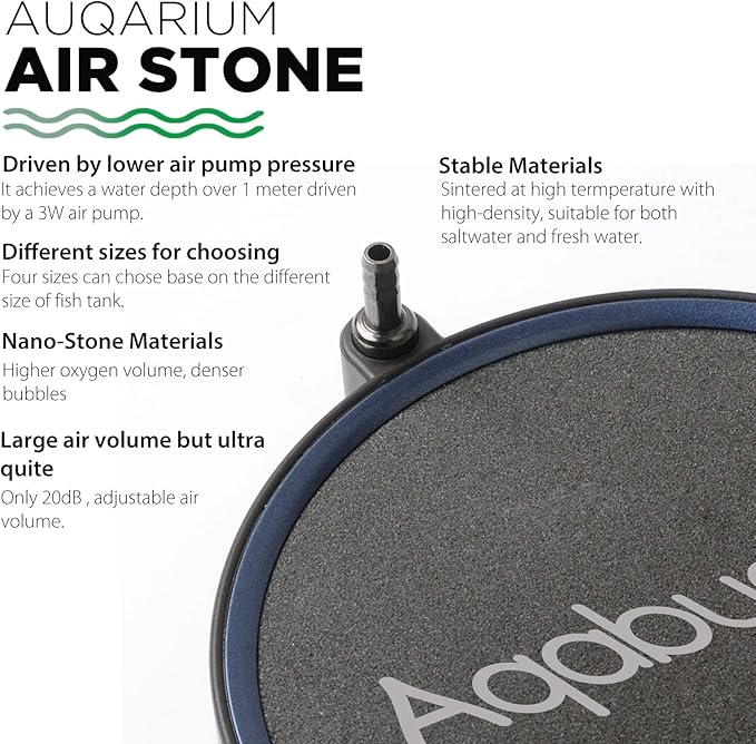Air Stone for Aquarium Bubbler Stone 4 Inch Airstone for Fish Tank Oxygen Stone,Disc Bubble Diffuser Release Tool,Airstones for Hydroponics and Aquarium Fish Tank