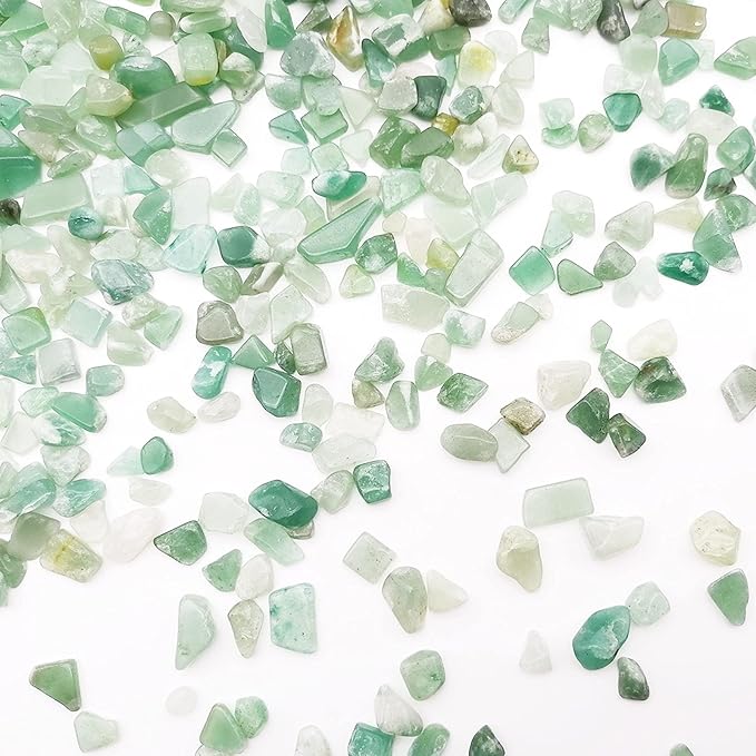 335g Assorted Green Aventurine Quartz Crystals Rocks Green Aventurine Crushed Crystal Quartz Tumbled Rocks and Crystals