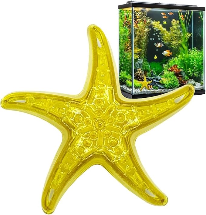 Sandy The Bio-Support Starfish - 1 Pack, Yellow- Promotes A Healthy Balanced Aquarium Ecosystem, Probiotic Growth, Tank Environment Control