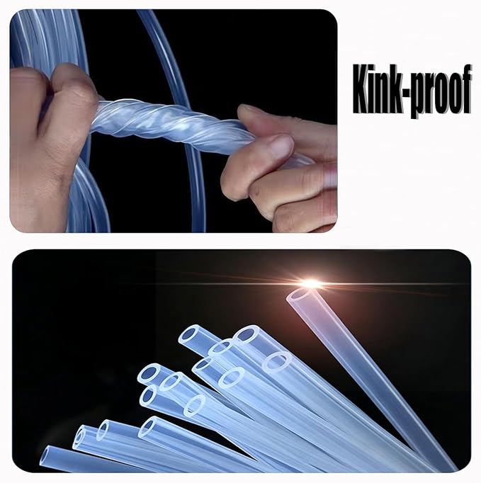 Carefree Fish Aquarium Silicone Airline Tubing Odorless Anti-Fall-Off Air Hose 6Ft 3/16" (4mm) ID for Fish Tank Air Pump Air Stone and Bubble Filter