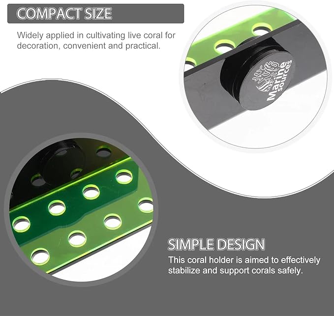Marine Sources Aquarium Clear Acrylic Coral Frag Plugs Rack Holder SPS Coral Support Seawater Fish Tank Accessories Magnetic (CRB-M-R32)