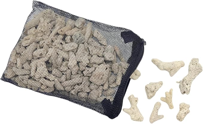 2 Packs Crushed Coral Filter for Aquarium,Fish Tank Crushed Coral for Freshwater Aquarium Ph Aquarium Bio Filter Media Bag Reusable Aquarium Filter