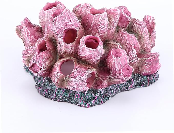 DOITOOL Lifelike Coral Reef Aquarium Ornament Realistic Resin Coral Decoration for Fish Tank Stunning Underwater Landscape Layout for Freshwater Aquariums Rosy