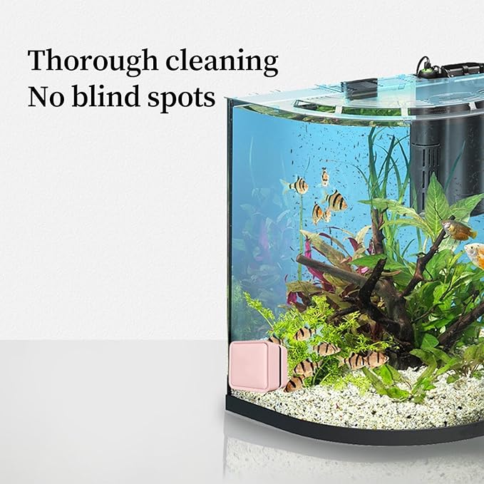 Magnetic Fish Tank Cleaner, Cleaning Magnetic Algae Scraper, Aquarium Magnet Glass Cleaner Brush for Acrylic, Saltwater, Home, Office, Indoor, Hobbyist, Aquarist