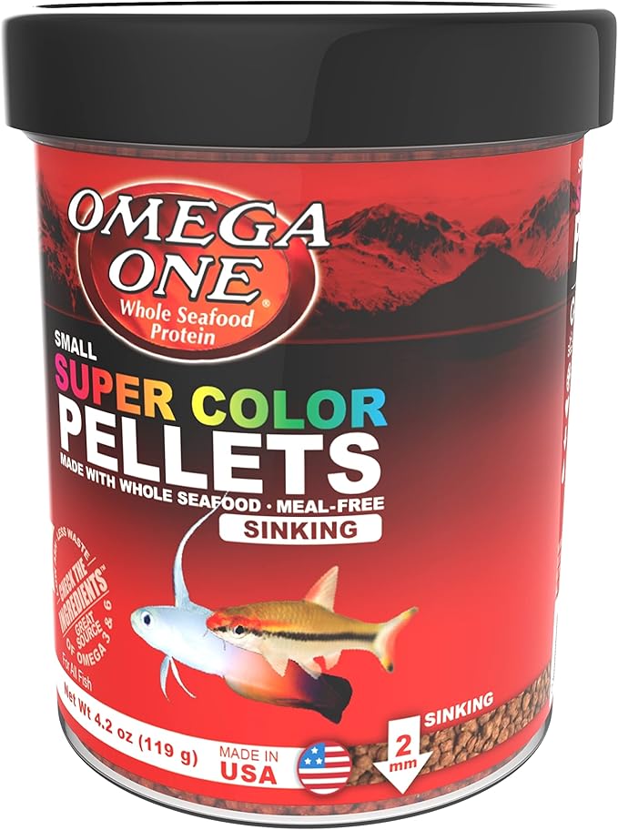 Omega One Super Color Sinking Pellets, 2mm Pellets, 4.2 oz