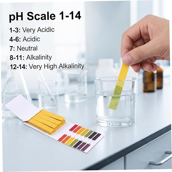 Uric Acid Test Kit, 10PCS Litmus Paper 1-14 Acid Test Kit Strips for Wet Soap, Lemon Juice, Milk, Liquid Detergent, Wet Soil, Saliva, Sweat