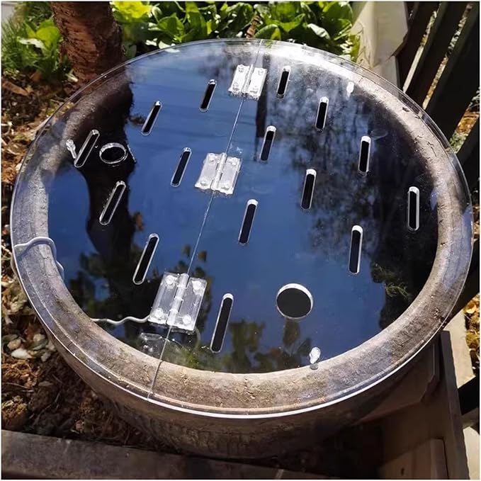 LZMZMQ Customizable Round Fish Tank Cover, Acrylic Plate Aquarium Anti-Jumping Lid Flip-top, Avoid Cat Catching Fish, with Vent Port(35cm/14in)