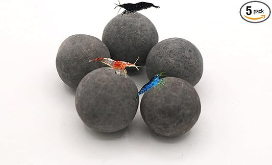 Awesome Industries Betta & Shrimp Tourmaline Mineral Balls Aquarium Water Conditioner Over 30 Elements Improves Water Quality, pH Balance, Health, Color & Breeding (5 Pack Large)