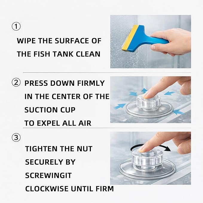 Aquarium Fish Breeding Box Suction Cups, 6pcs Clear Plastic Screws Suction Cup Replacement 4.5cm for Glass Tanks