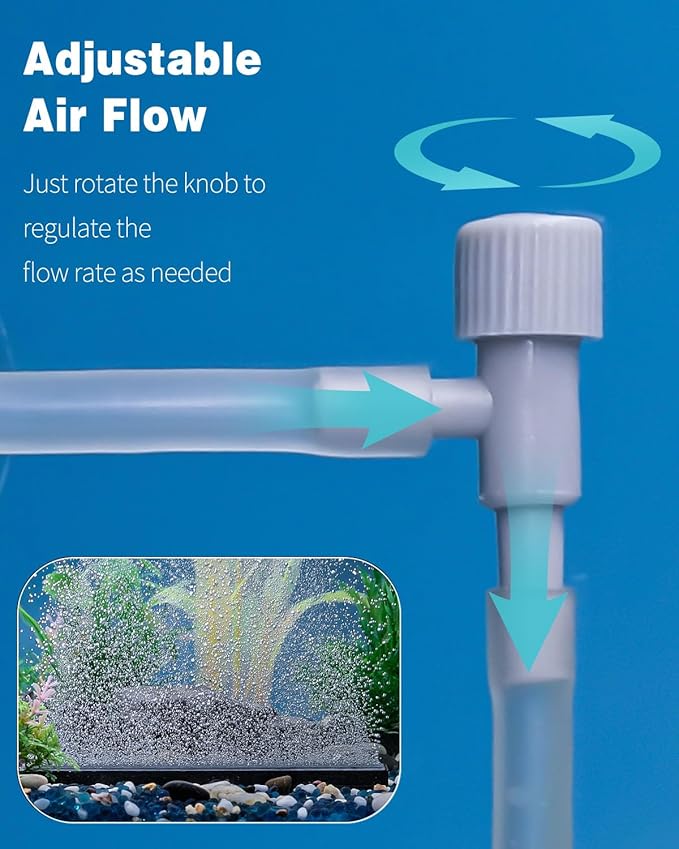 Pawfly Aquarium Air Control Valves Single Way Plastic Air Regulators for Aquarium Air Pump Fish Tank Air Flow Control Valves for 3/16" ID Airline Tubing Adjustable Hose Connectors, 20 Pack