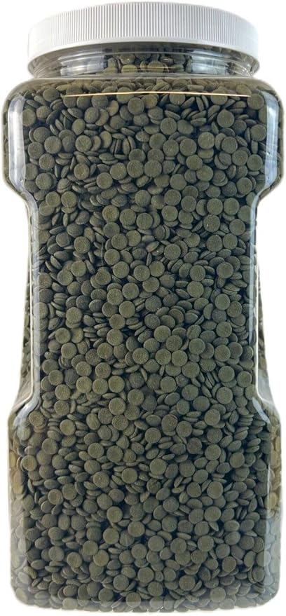 8mm - 1/3" Spirulina & Green Algae Sinking Wafers for Shrimp, Snails, Crabs, Crayfish, Plecos, Catfish, Bottom Fish, All Tropical Fish...WL 2-lbs 4oz Med Jar