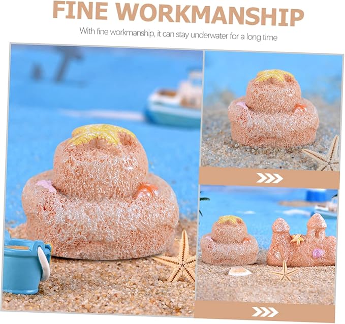 BESPORTBLE 6pcs Resin Crafts Decoration Sand Beach Ornament for Fish Tank Aquariums Style Landscape Accents for Home and Craft Projects