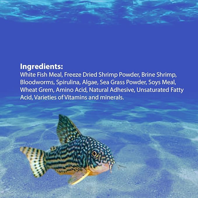 Fish Food for Bottom Feeders (2.1 Oz), Balanced Diet, Sinking Tablets for Bottom Breeders, Sinking Wafers
