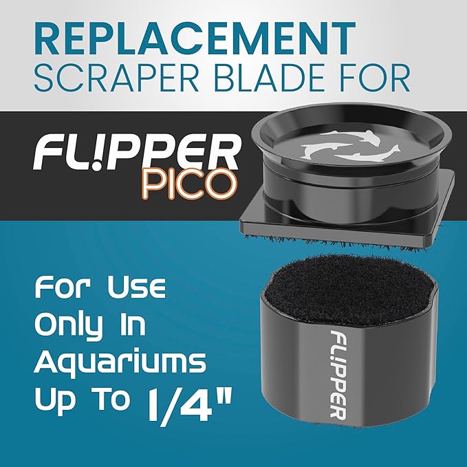 Flipper Pico 2 in 1 Magnetic Scrubber Scraper Aquarium Fish Tank Cleaner Replacement Blades - 4 Pack