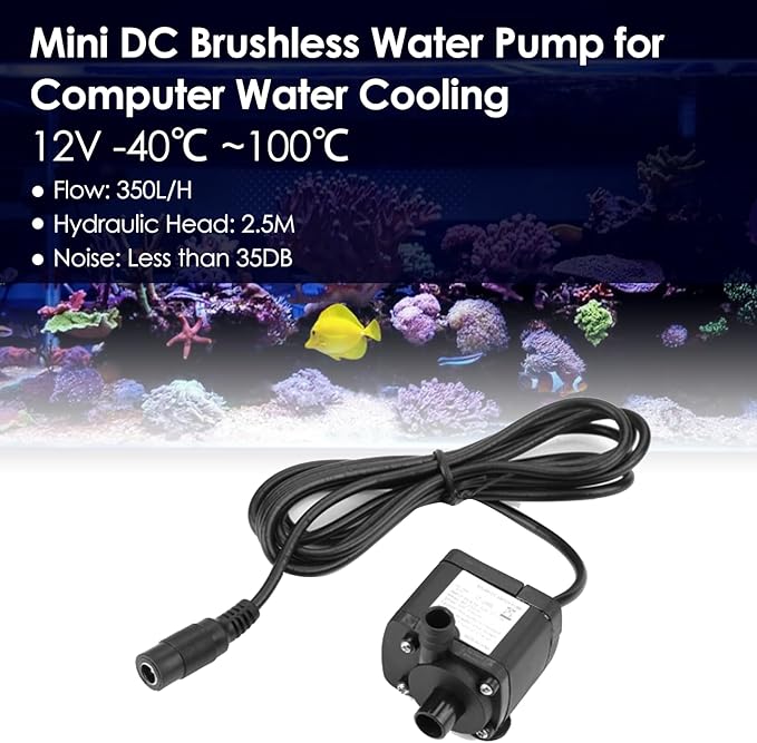 Mini DC 12V Brushless Submersible 350L/H JT-180A-12 Brushless Motor for Fish Water Cooling