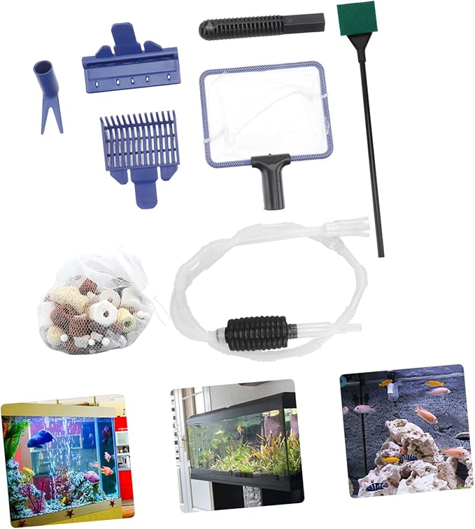 Yardwe 1set Aquarium Sand Washer Siphon Water Changer Fish Tank Tool Cup Manual Gravel Vacuum for Change and Sand Washing Includes Net for Fish Safety