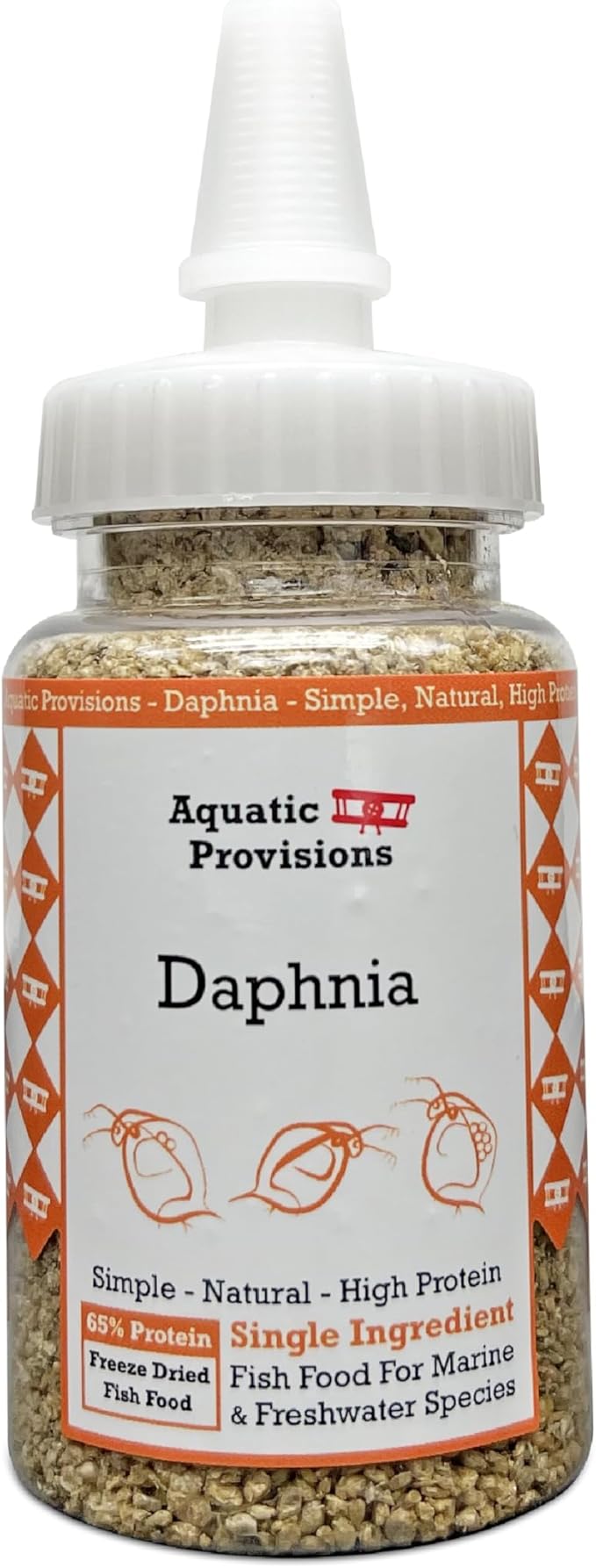 Aquatic Provisions Freeze Dried Daphnia 0.5 oz, Fish Food for Freshwater and Marine Aquarium Fish, Invertebrates, and Fry