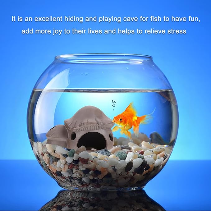 balacoo Sand Fish Tank Hideout Cave House Aquarium Hut Decor for Fish Shelter for Hiding Playing and Breeding Fun Landscape Ornament for Aquatic Environments