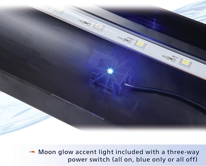 Aqueon LED Deluxe Fish Tank Aquarium Full Hood, Black, 30 Inch