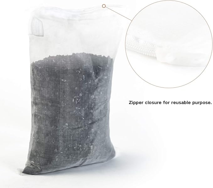 Aquarium Filter Media Bag - 10 Pcs Durable Nylon Fine Mesh with Zipper for Koi Pond, Canister, Fish Tank Filter, Pellet Carbon, Bio Balls, Ceramic Rings (6 x 8 Inch)