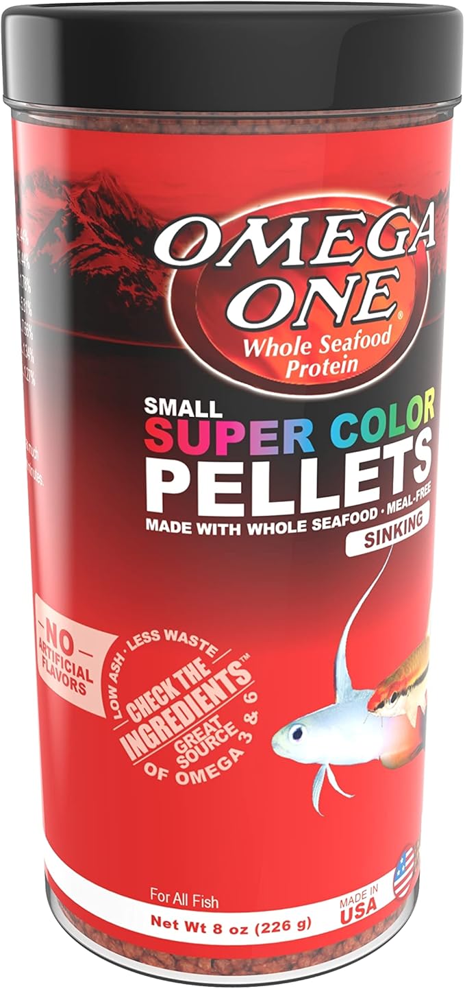 Omega One Super Color Sinking Pellets, 2mm Pellets, 8 oz