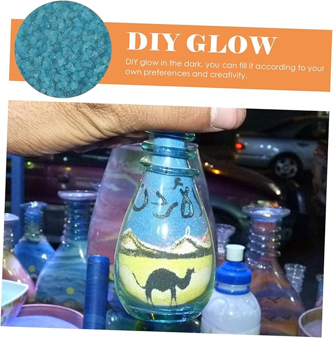 PRETYZOOM Glow Dark Sand 9pk Fluorescent Luminous Sand for Diy Wishing Bottle Aquarium Decorative Projects
