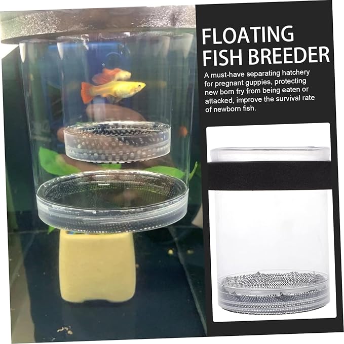Ipetboom Guppy Breeder Box Aquarium Isolation Fish Hatchery Tank with Transparent Cover for Newborn Fry Protection and Pregnant Guppy Separation