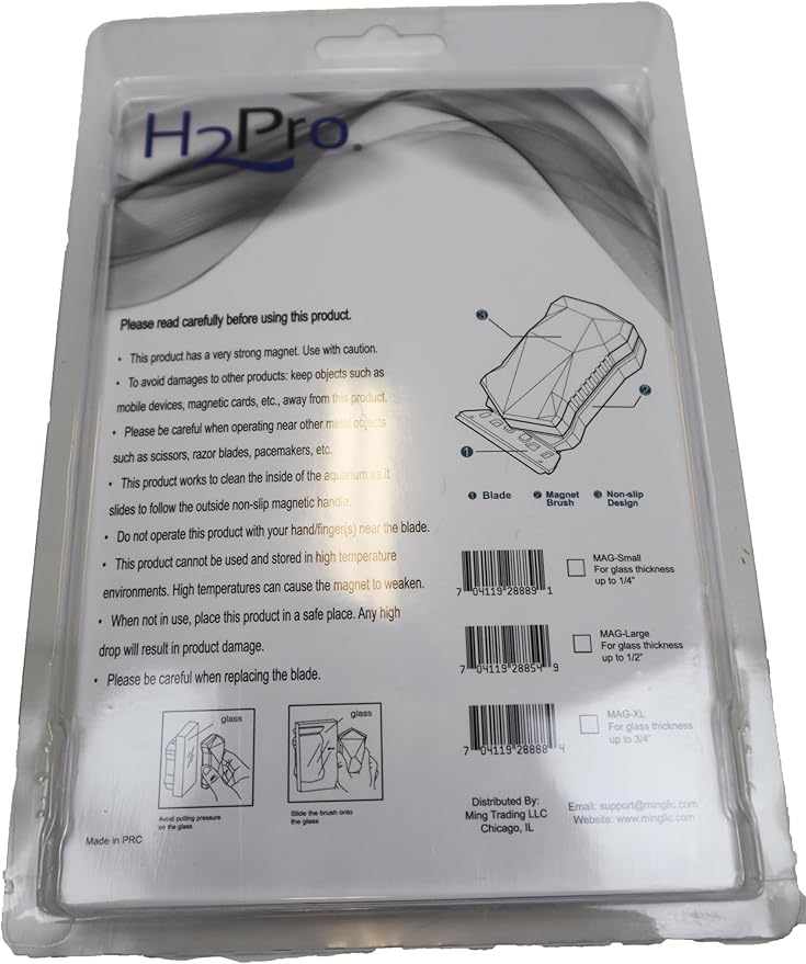 H2Pro Large Aquarium Algae Magnet Scraper (Glass/Acrylic)