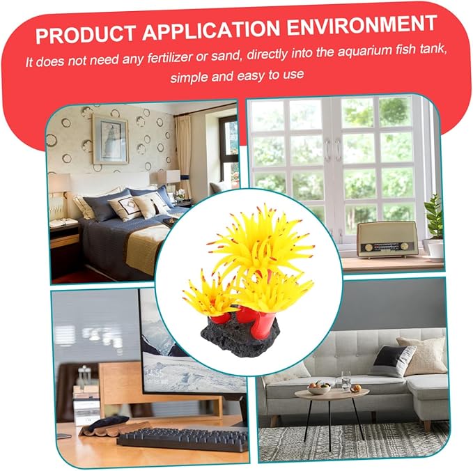 Artificial Coral Plant Aquarium Decor Realistic Plastic Decoration for Fish Tanks Gardens Landscapes Easy to Clean for Aquatic Environments