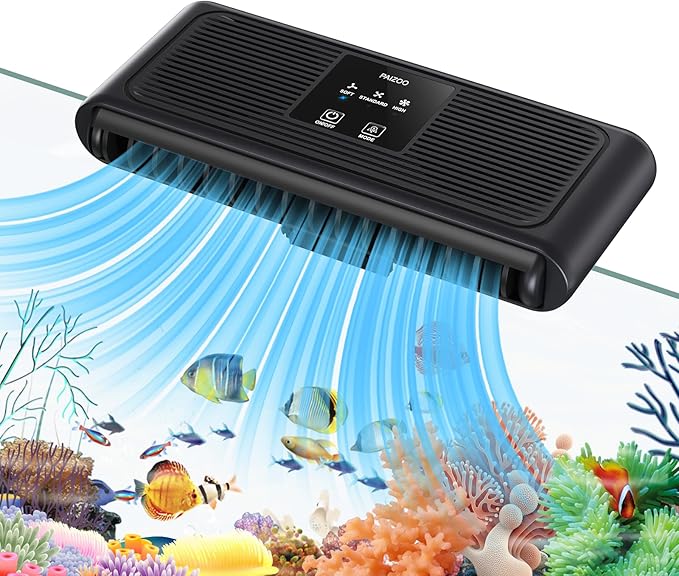 PAIZOO Aquarium Chiller Fan, Ultra-Quiet Fish Tank Cooling Fans, 3 Speed Modes Aquarium Cooler, Water Chiller for Axolotl Tank Accessories Freshwater Saltwater Tanks, 6.4W