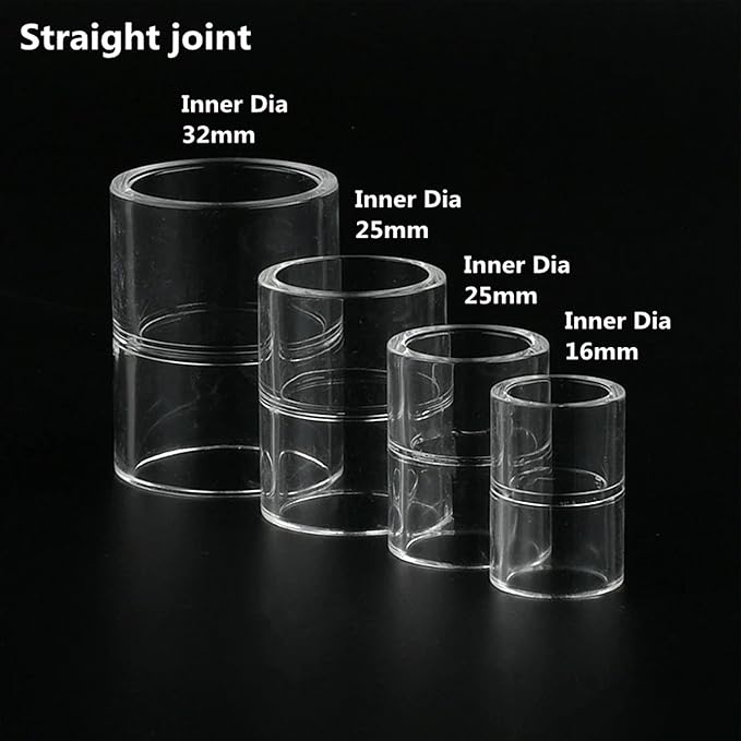 Generic 16 20 25 32 40 50mm Acrylic Pipe 90 Degree Elbow Transparent Plexiglass Fish Aquarium Water Tank Accessories Tank Tee Way Joints, Gold, 16mm